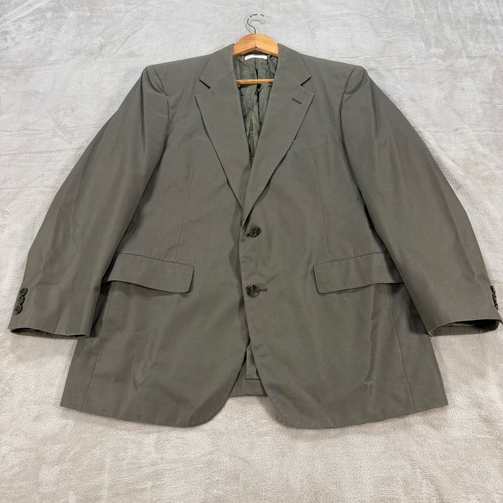 Vintage Brooks Brothers Mens 43R Olive Green 2-Button Sport Coat Blazer USA EUC